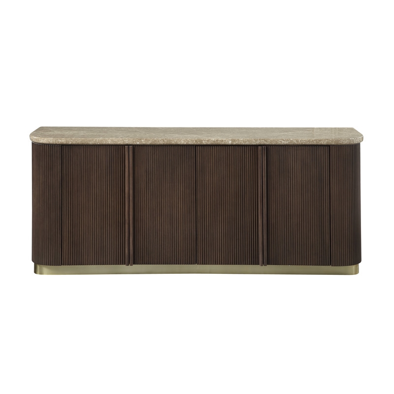 ACME Clayten Server in Natural Marble Top & Brown Oak