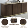ACME Clayten Server in Natural Marble Top & Brown Oak