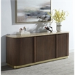 ACME Clayten Server in Natural Marble Top & Brown Oak