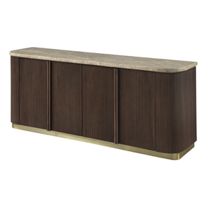 ACME Clayten Server in Natural Marble Top & Brown Oak
