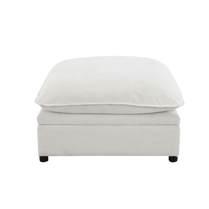 ACME Marisa Modular Ottoman with Storage in Beige Boucle