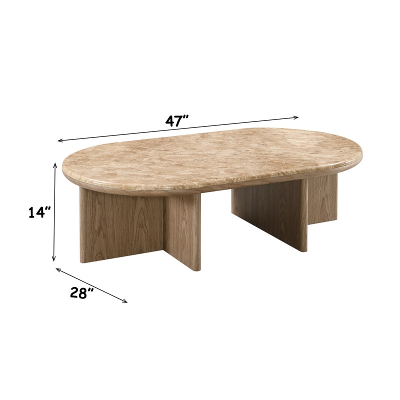 ACME Markku Coffee Table in Natural Marble & Oak