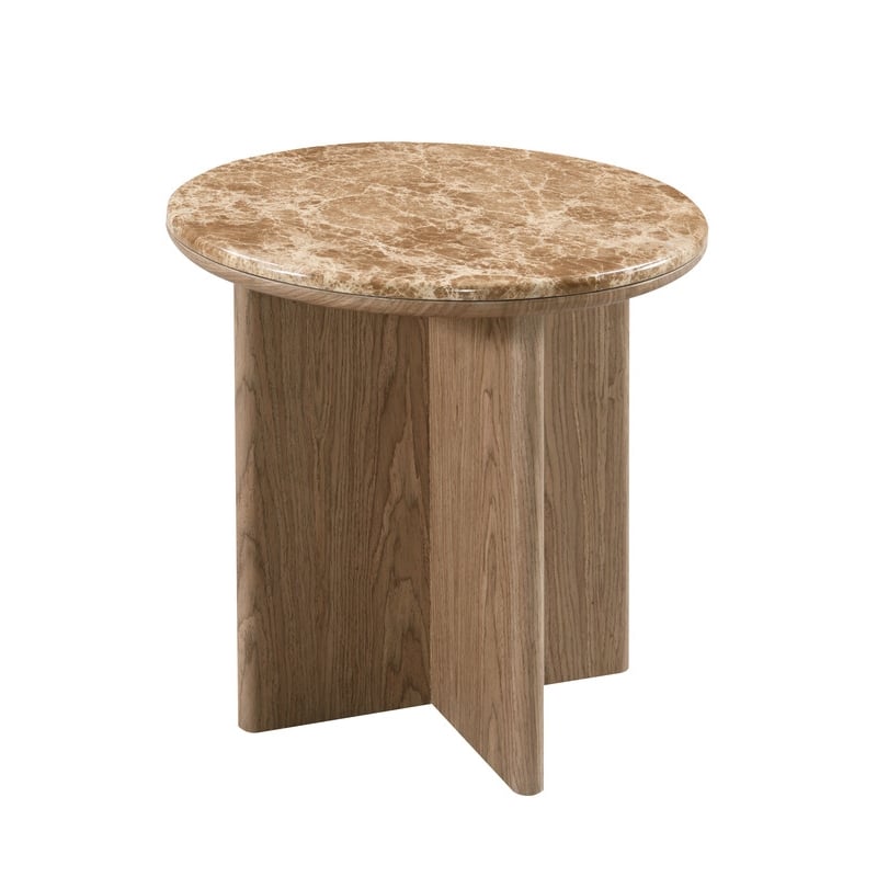 ACME Markku End Table in Natural Marble & Oak