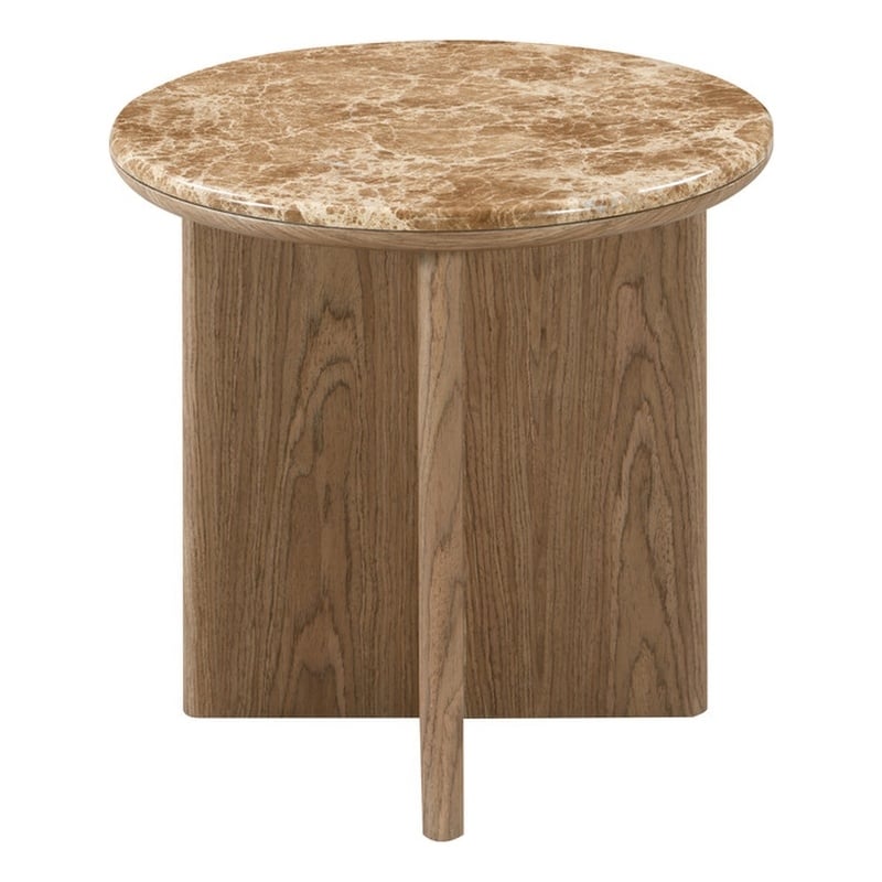 ACME Markku End Table in Natural Marble & Oak