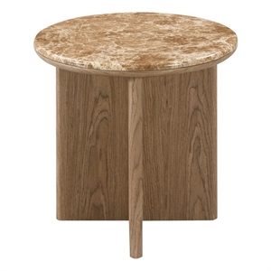 ACME Markku End Table in Natural Marble & Oak