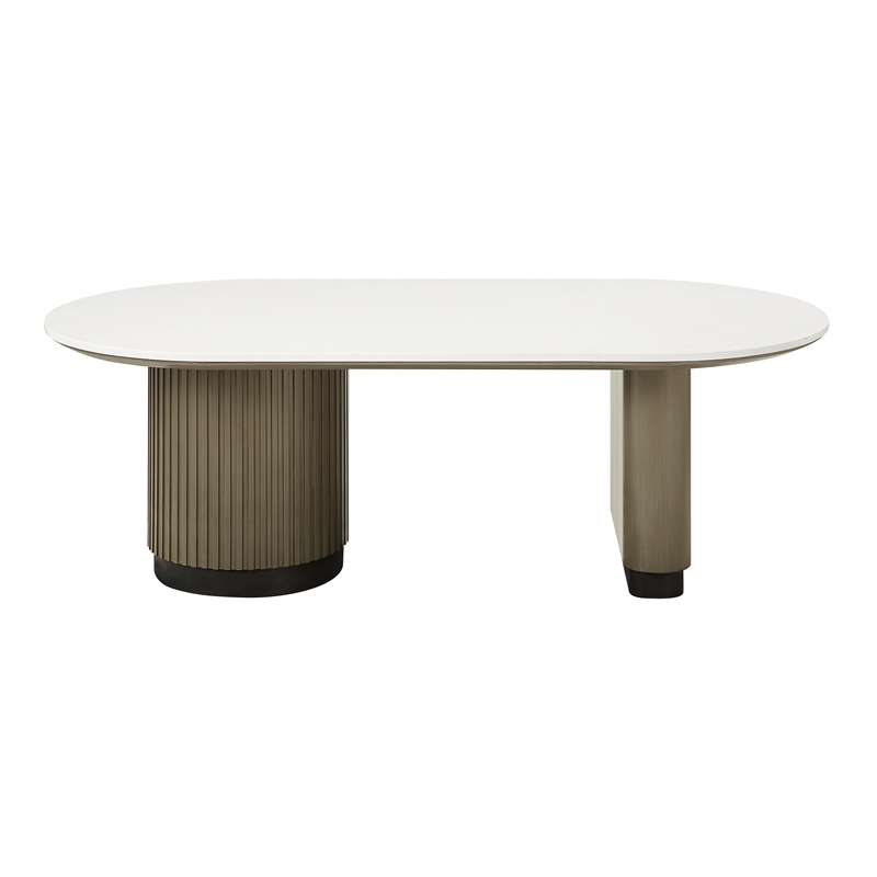 ACME Clayten Coffee Table in Engineering Top & Light Oak
