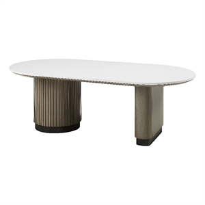 ACME Clayten Coffee Table in Engineering Top & Light Oak