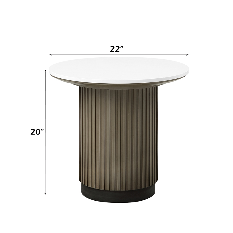 ACME Clayten End Table in Engineering Top & Light Oak