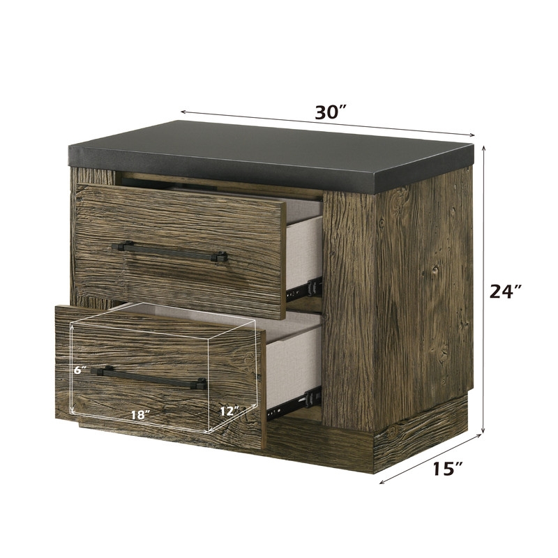 ACME Lance Nightstand in Distressed Oak