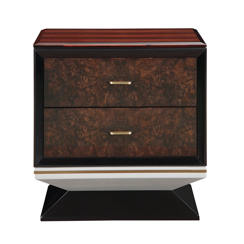 ACME Jamonica Nightstand in Gold & High Gloss