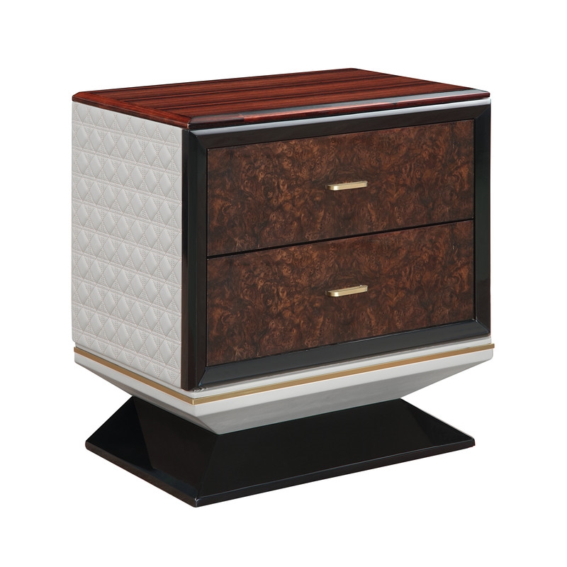ACME Jamonica Nightstand in Gold & High Gloss