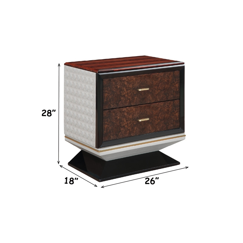 ACME Jamonica Nightstand in Gold & High Gloss