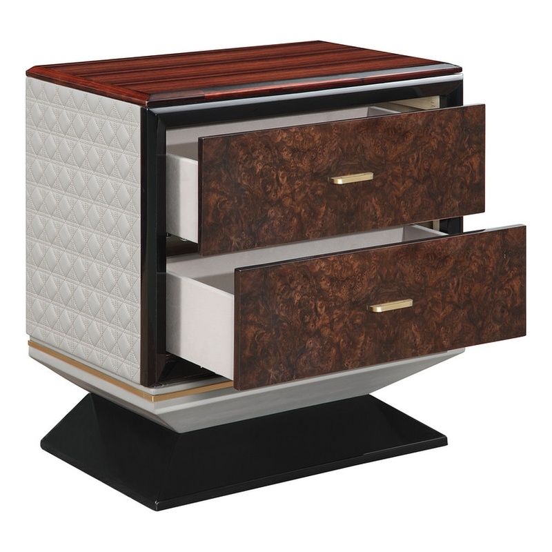 ACME Jamonica Nightstand in Gold & High Gloss