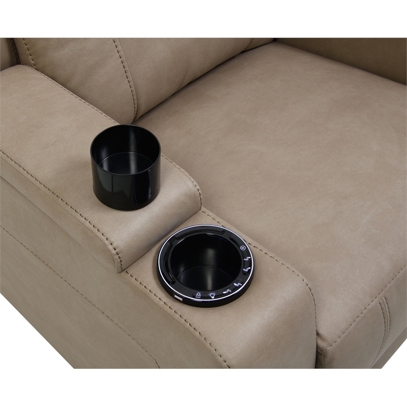 ACME Lugo Power Motion Recliner w/Cup Holder in Camel Leather Aire