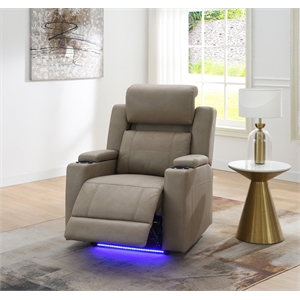 ACME Lugo Power Motion Recliner w/Cup Holder in Camel Leather Aire