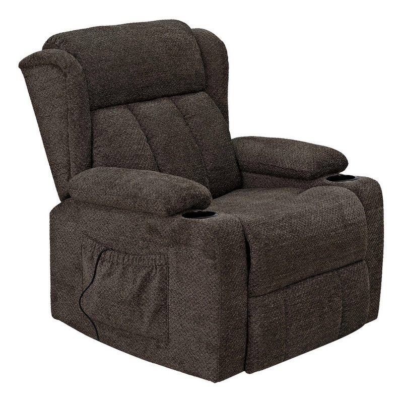 ACME Lusio Power Motion Recliner w/Lift & Cup Holder in Brown Linen