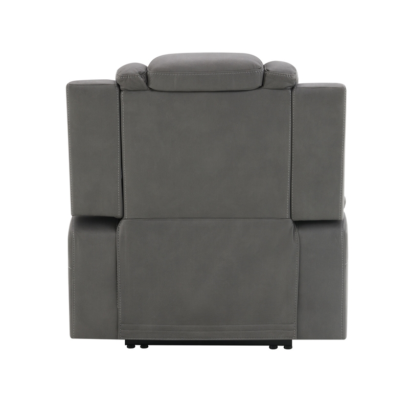 ACME Leuco Power Motion Recliner in Gray Leather Aire