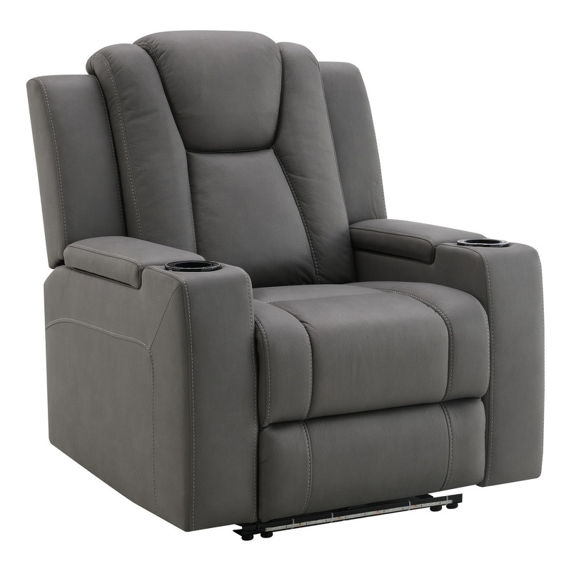 ACME Leuco Power Motion Recliner in Gray Leather Aire