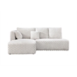 ACME Manya Sectional Sofa w/2Pillows in Ivory Corduroy