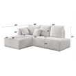 ACME Manya Sectional Sofa w/2Pillows in Ivory Corduroy