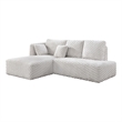 ACME Manya Sectional Sofa w/2Pillows in Ivory Corduroy