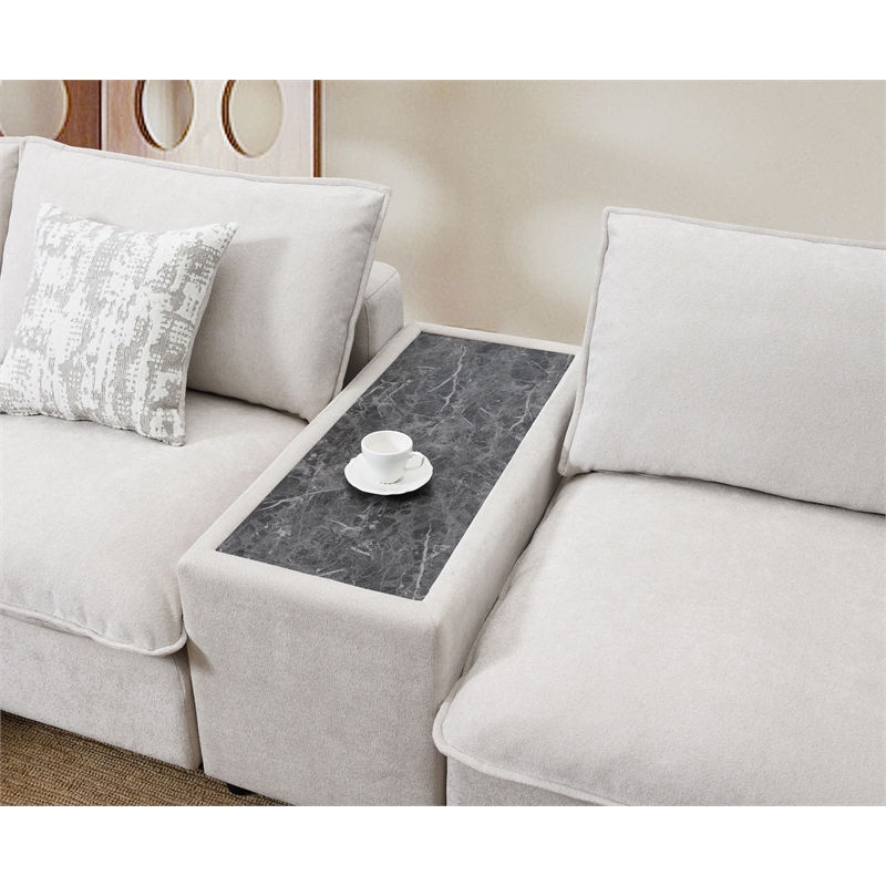 ACME Marisa Modular Console in Beige Boucle