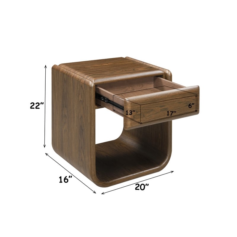 ACME Lanza End Table w/Drawer in Dark Walnut
