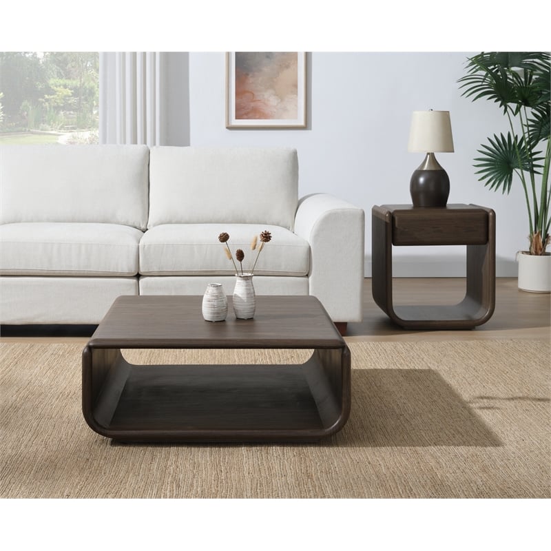 ACME Lanza End Table w/Drawer in Dark Walnut