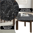 ACME Estella Coffee Table in Black Natural Marble Top & Walnut