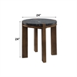 ACME Estella End Table in Black Natural Marble Top & Walnut