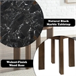 ACME Estella End Table in Black Natural Marble Top & Walnut
