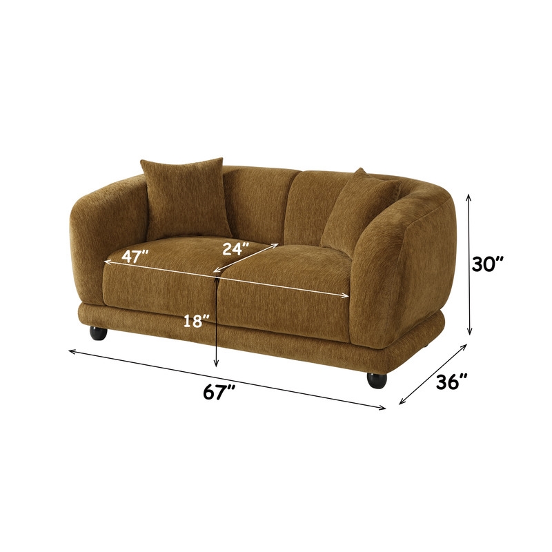 ACME Lennox Loveseat w/2 Pillows in Brown Chenille