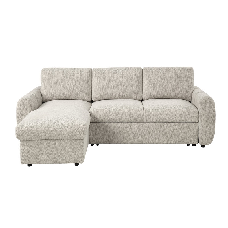 ACME Nuriel Reversible Sectional Sofa w/Sleeper in Beige Boucle