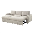 ACME Nuriel Reversible Sectional Sofa w/Sleeper in Beige Boucle