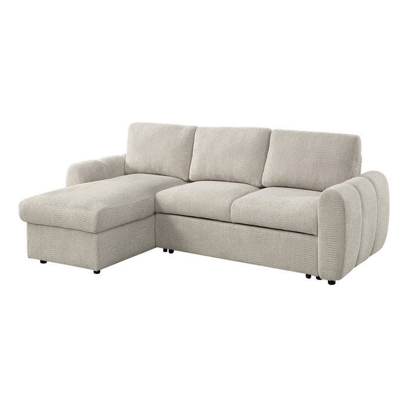 ACME Nuriel Reversible Sectional Sofa w/Sleeper in Beige Boucle