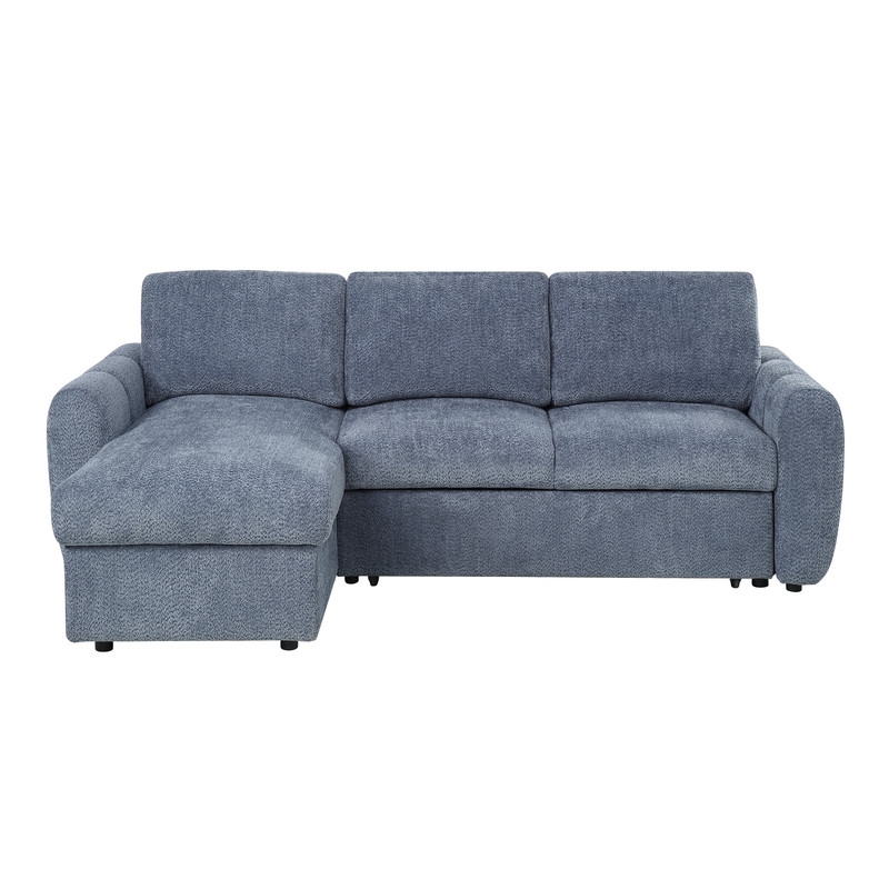 ACME Nuriel Reversible Sectional Sofa w/Sleeper in Blue Boucle
