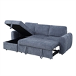 ACME Nuriel Reversible Sectional Sofa w/Sleeper in Blue Boucle
