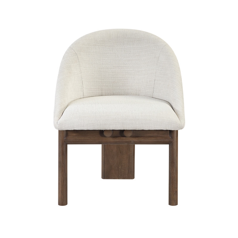 ACME Ouida Side Chair (Set-2) in Beige Linen & Brown