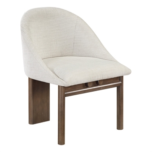 ACME Ouida Side Chair (Set-2) in Beige Linen & Brown