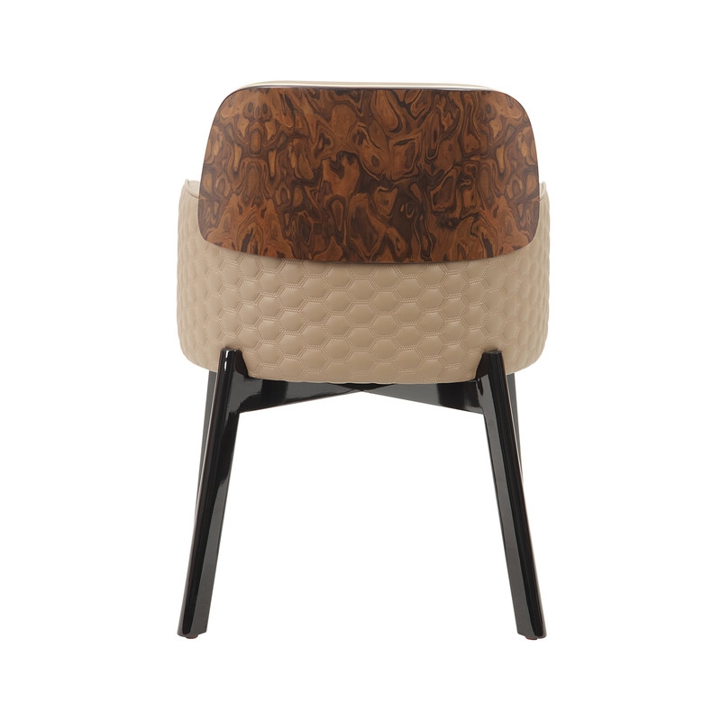 ACME Jamonica Arm Chair in Latte Leatherette & Black