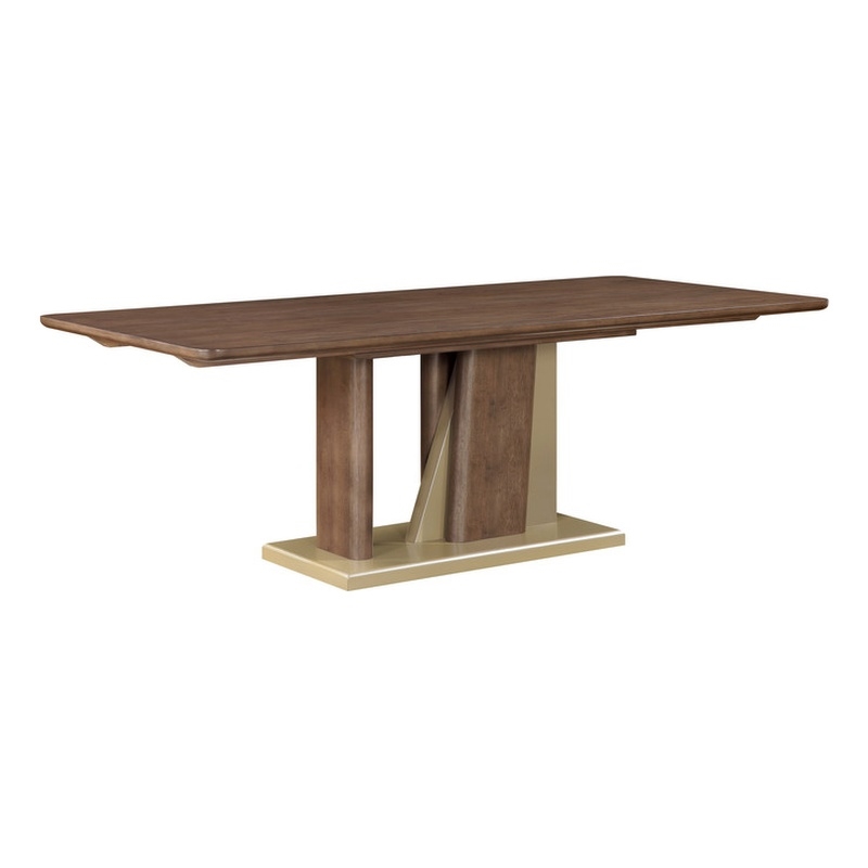 ACME Ouida Dining Table in Brown & Gold