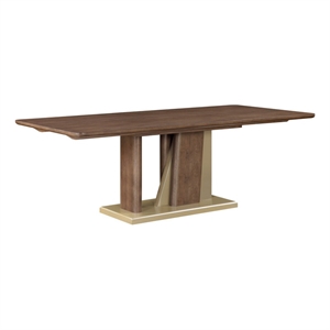 ACME Ouida Dining Table in Brown & Gold