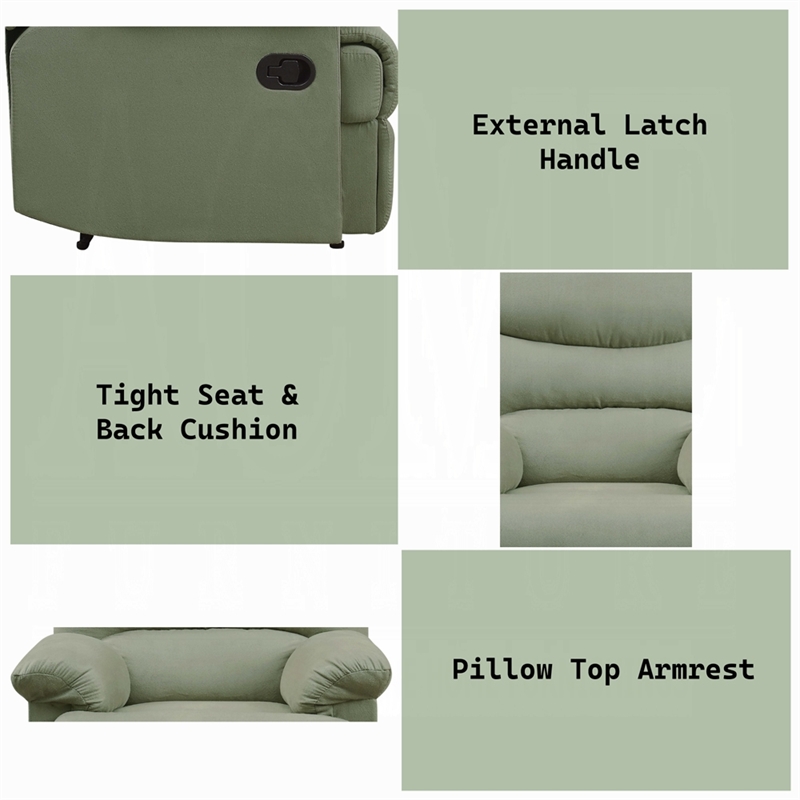 ACME Furniture Arcadia Microfiber Upholstered Recliner in Sage