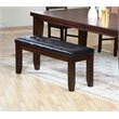 ACME Urban Faux Leather Tufted Upholstered Dining Bench in Black and Cherry