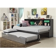 ACME Renell Metal Twin Bookcase Bed with Trundle in Black and Silver