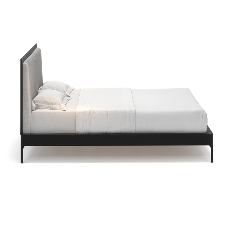 AEON Furniture Anushka Linen-Like Fabric Upholstered Full Bed in Black