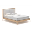 AEON Furniture Anushka Linen-Like Fabric Upholstered Full Bed in Light Oak