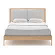AEON Furniture Anushka Linen-Like Fabric Upholstered Full Bed in Light Oak