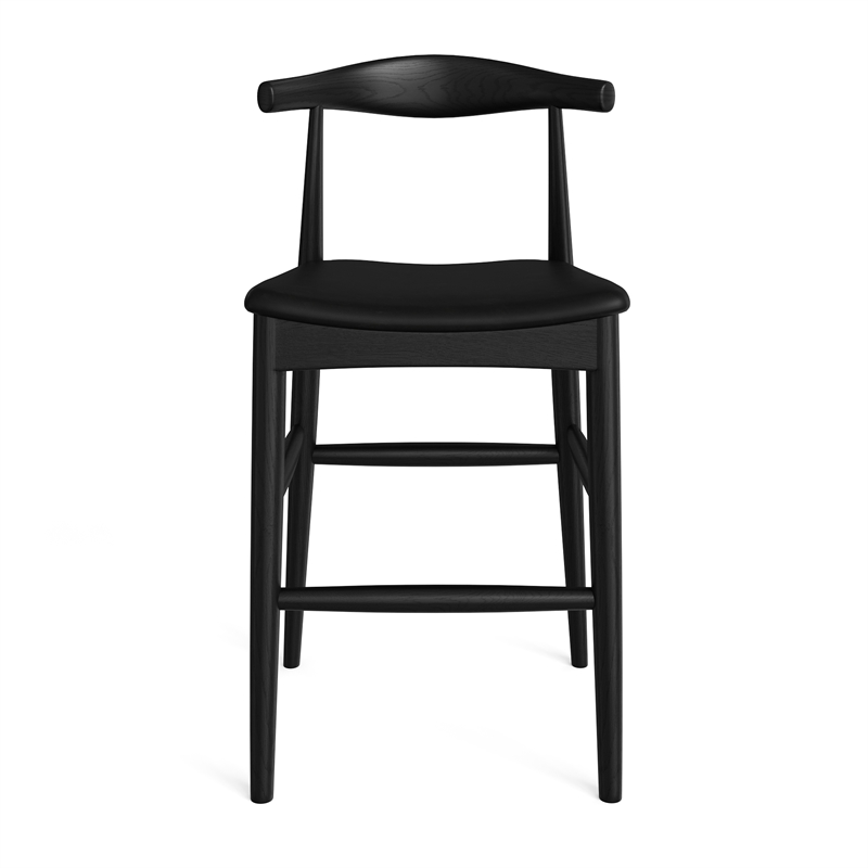 Aeon Furniture Troy Vegan Leather Bar Height Stool in Black