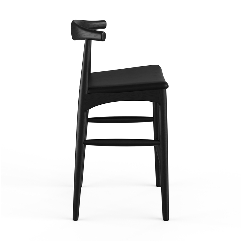 Aeon Furniture Troy Vegan Leather Bar Height Stool in Black